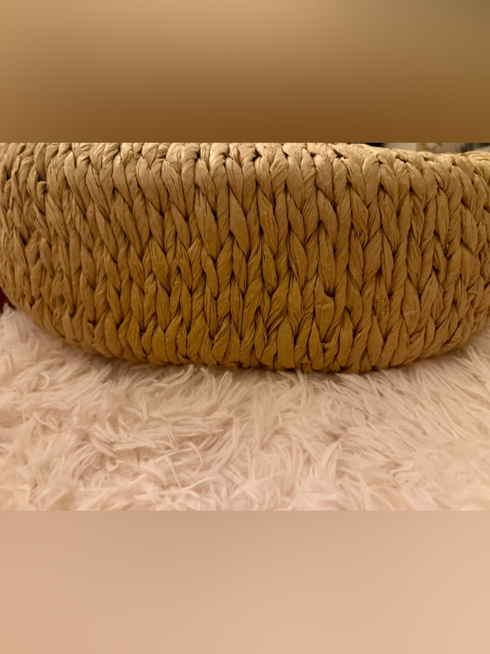 Haute Hippie tote bag made of woven raffia straw with circular double handles - Picture 5 of 10